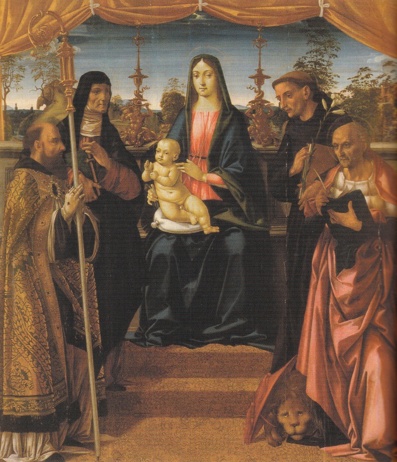 Madonna con Bambino in trono tra sant'Agostino, santa Monica, sant'Antonio da Padova e san Girolamo