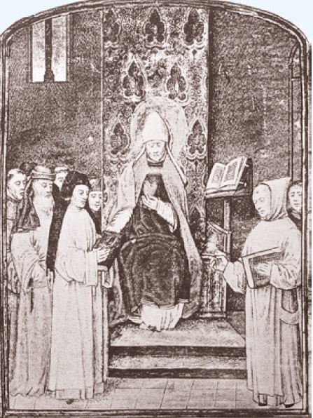 Presentazione del Catholicon a sant'Agostino