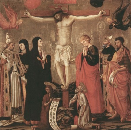 Crocifissione coi santi Gregorio, Monica, la Vergine, Maria Maddalena, Girolamo, Giovanni evangelista, Agostino, Giovanni Battista
