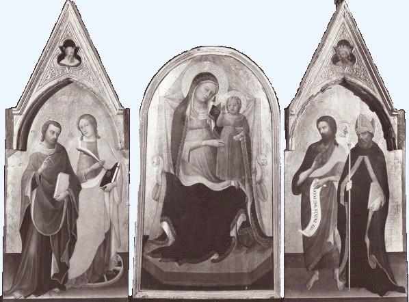 Madonna con Bambino in trono con i santi Giovanni Evangelista, Caterina d'Alessandria, Agostino e Giovanni Battista