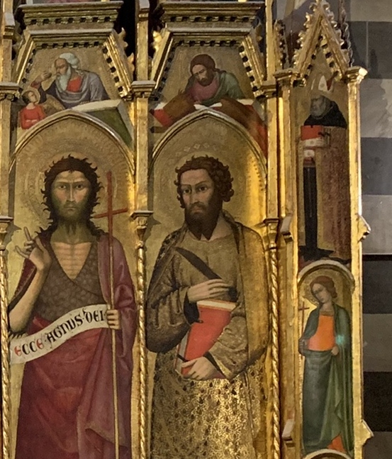Agostino vescovo e Dottore della Chiesa in alto nella lesena di destra