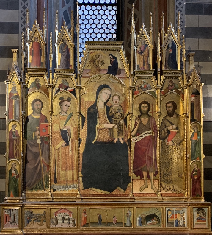 La pala realizzata da Andrea Vanni per la chiesa di santo Stefano della Lizza a Siena