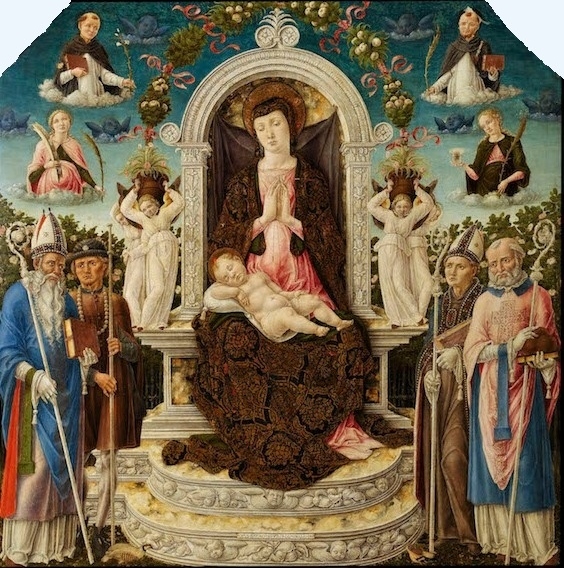 Madonna con Bambino in trono tra sant'Agostino, san Rocco, san Ludovico di Tolosa, san Nicola di Bari, santa Caterina d'Alessandria, san Domenico, san Pietro Martire e santa Maria Maddalena