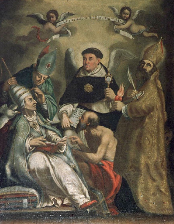 San Tommaso d'Aquino con San Gregorio Magno, Sant'Ambrogio, San Girolamo e Sant'Agostino