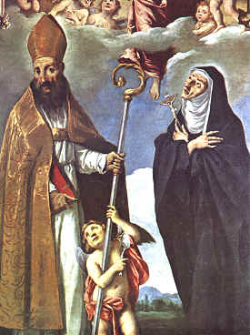 I Santi Agostino e Chiara da Montefalco con il Padre Eterno