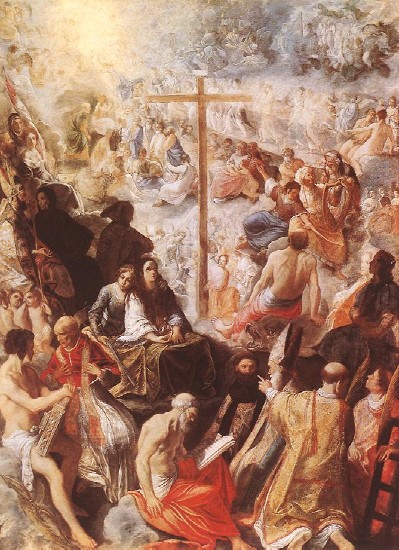 La glorificazione della Croce con santi fra cui Agostino vescovo di Adam Elsheimer