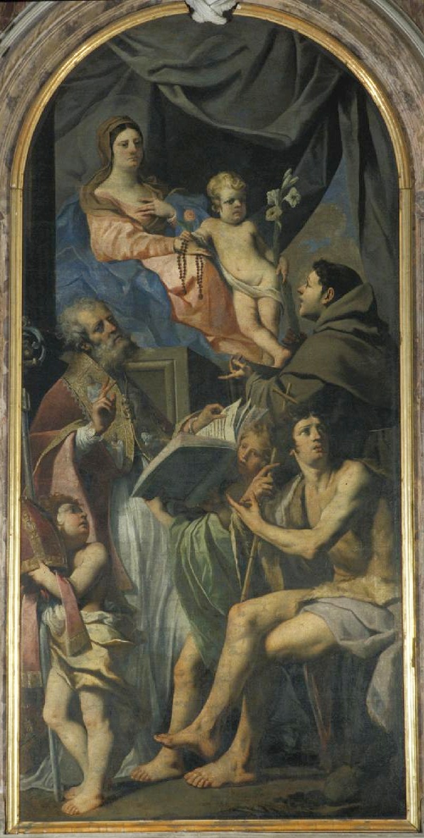 Madonna in trono con Bambino e i Santi Agostino, Antonio da Padova e Giovanni Battista a Padova opera di Luca Ferrari
