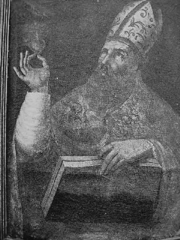 Sant'Agostino vescovo e cardioforo del maestro di Fontinte