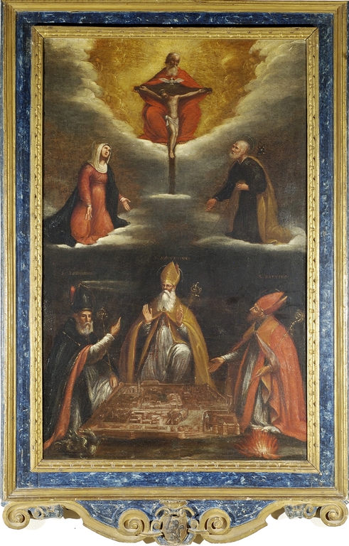 La Trinit con la Madonna, san Giuseppe, e i santi Brizio, Agostino e Rufillo
