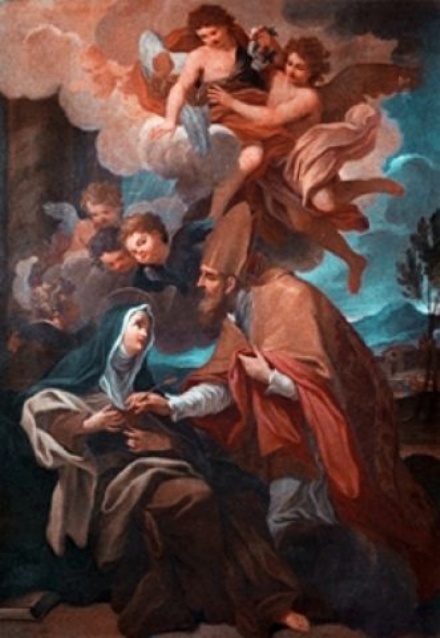 Sant'Agostino appare a santa Maria Maddalena de' Pazzi opera di Ludovico Gimignani