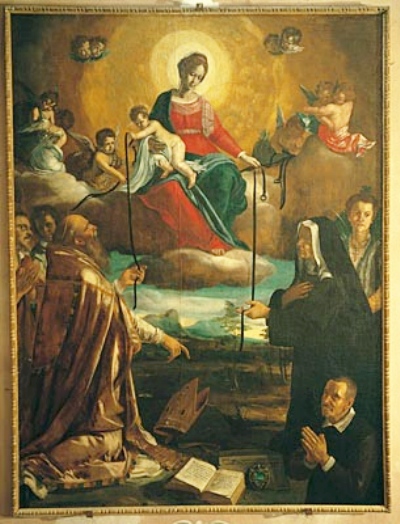 La Madonna della Cintura con i santi Agostino, Monica e un donatore