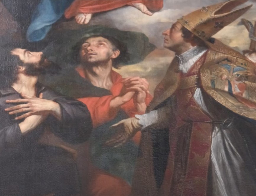 Agostino, la Vergine e santi