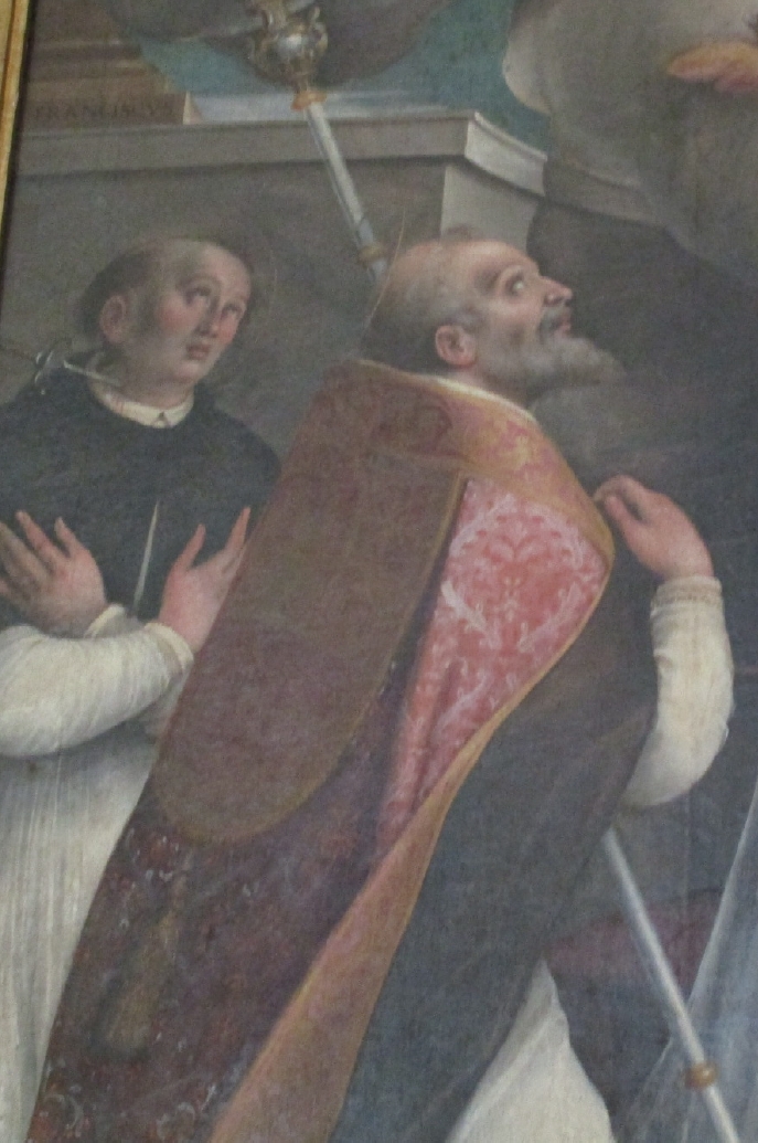 Madonna Assunta, Agostino e Santi: particolare del volto di Agostino