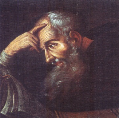 Sant'Agostino in meditazione davanti a un libro