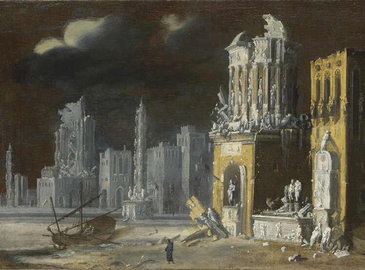 Agostino e il bambino sulla spiaggia di Francois de Nommé