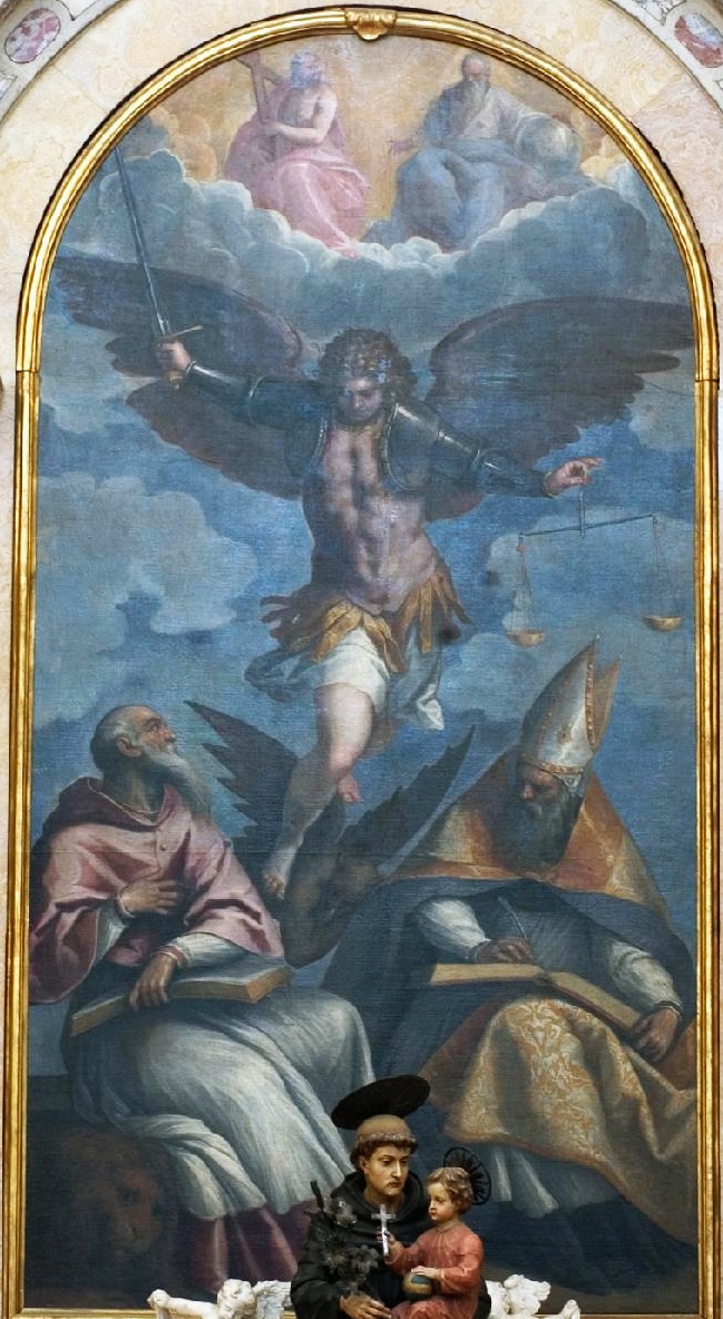 Michele Arcangelo con santi Agostino e Gerolamo