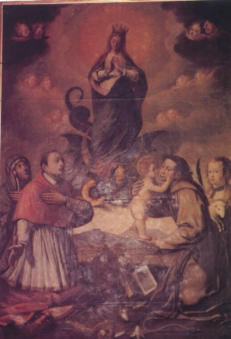 Madonna Immacolata con Monica e altri santi