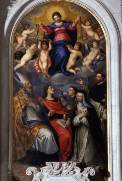 La Madonna della Cintura, Agostino e santi