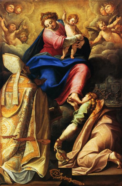 Madonna con Bambino, Sant'Agostino, Santa Maria Maddalena e angeli