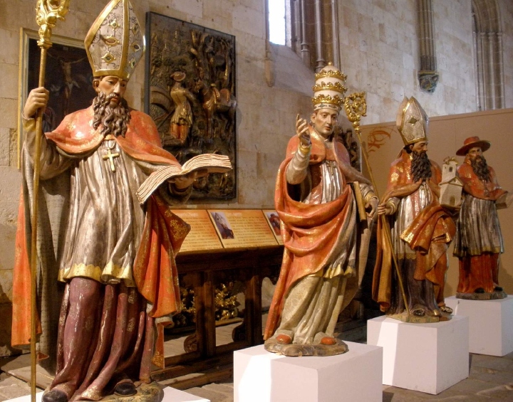 Sant'Agostino vescovo con gli altri tre Dottori della Chiesa nella cappella di santa Caterina a Salamanca