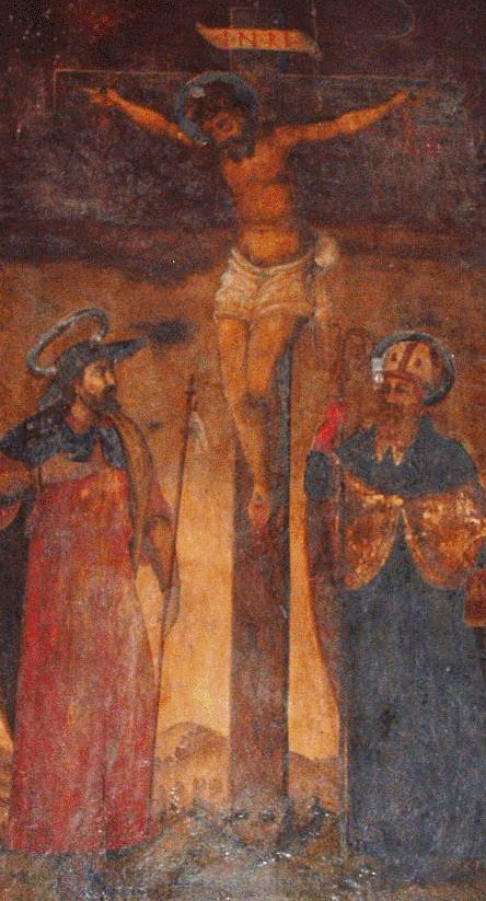 Sant'Agostino e san Giacomo ai piedi del Corcifisso