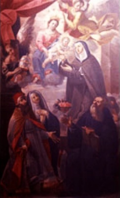 Sacra conversazione con sant'Agostino, santa Rita, santa Monica e un Pontefice