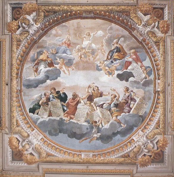 Cristo in gloria con la Vergine e sant'Agostino appare a santi pontefici e sovrani