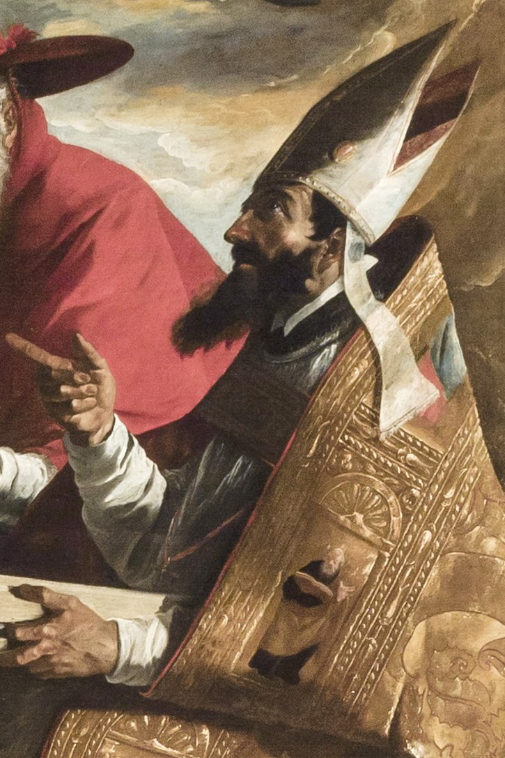 L'apoteosi di san Tommaso con i dottori della Chiesa: particolare di Agostino