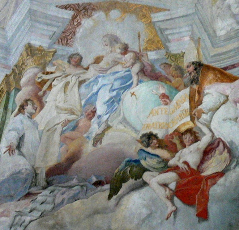 San Norberto riceve il comando da Agostino e l'abito dalla Vergine