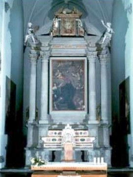 Agostino in adorazione del Crocefisso e della Vergine di Mattero Bartini