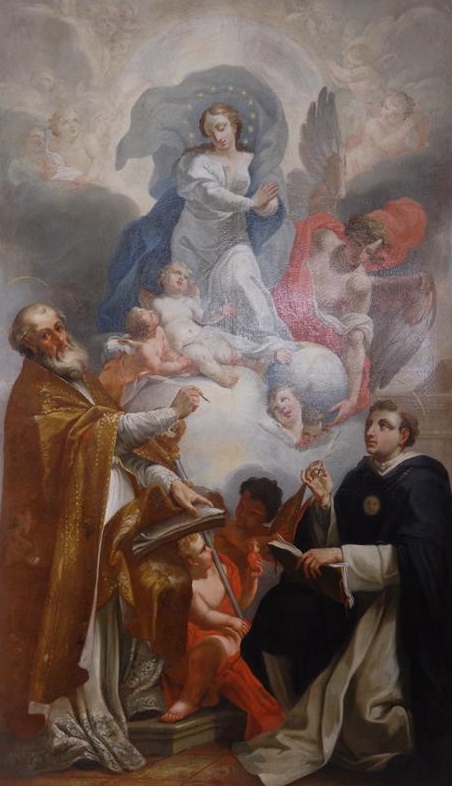 L'Immacolata adorata da Agostino e Tommaso d'Aquino