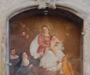 Madonna con bambino, santa Monica e due santi
