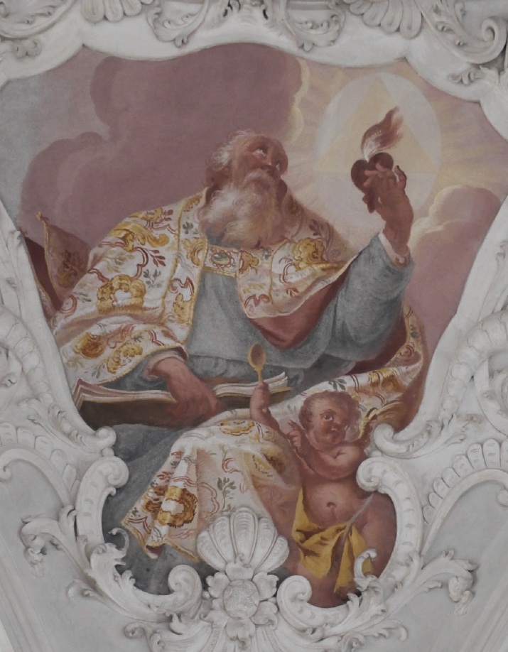 Agostino vescovo e cardioforo e il bambino con il cucchiaio