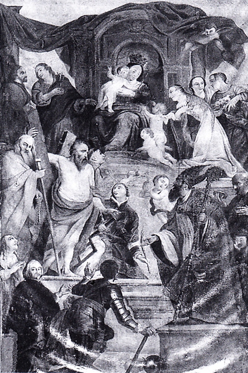La Vergine con Nicola, Agostino e altri santi