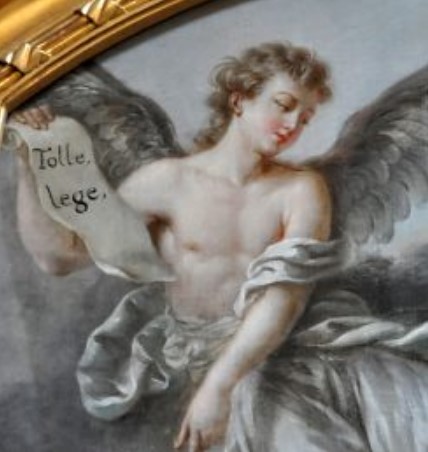 Tolle lege nel giardino di Milano: particolare dell'angelo