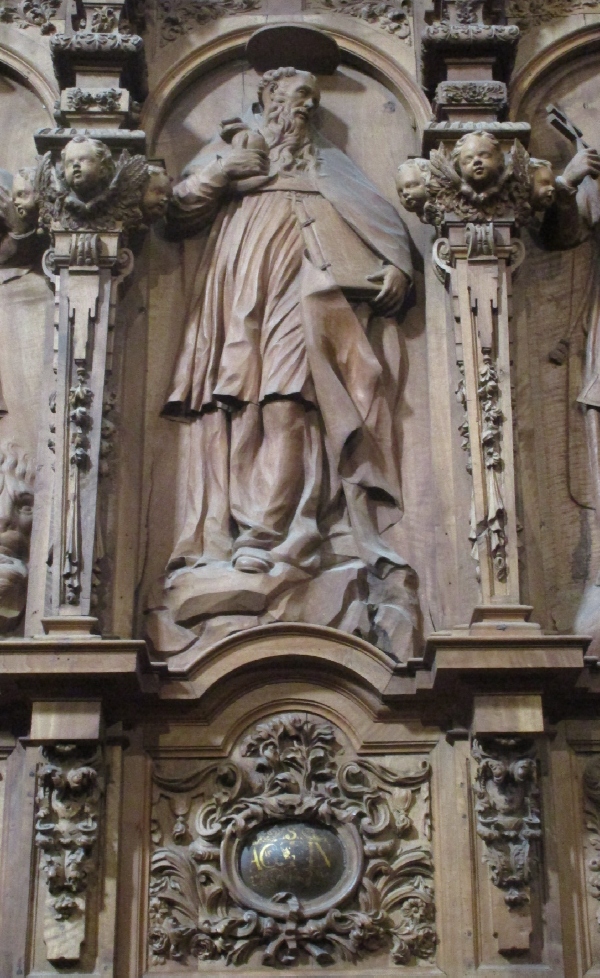 Agostino Dottore e vescovo della Chiesa nel coro della cattedrale nuova di Salamanca