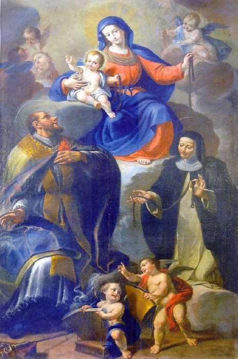 Agostino e Monica con la Madonna della Cintura tela nella chiesa di Monticello
