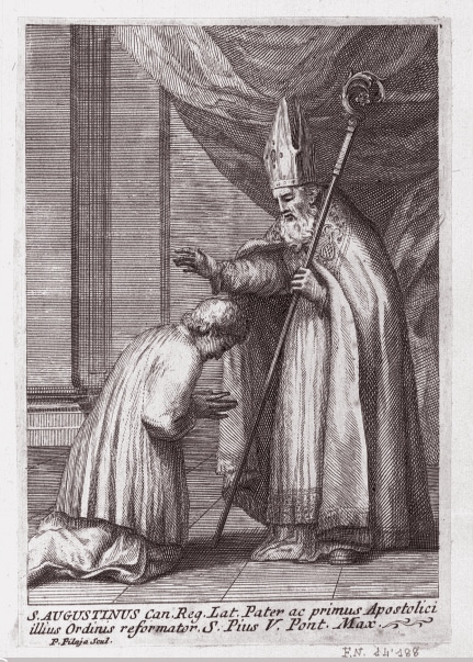 Agostino benedice un Canonico