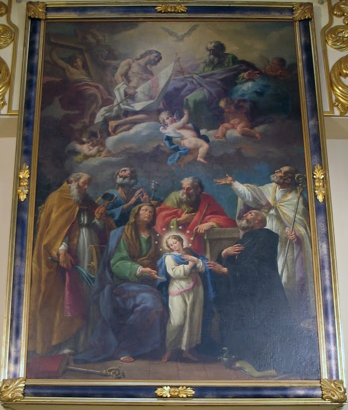S. Anna presenta Maria bambina alla SS. Trinit alla presenza di S. Pietro Celestino, S. Giuseppe, S. Agostino e S. Biagio
