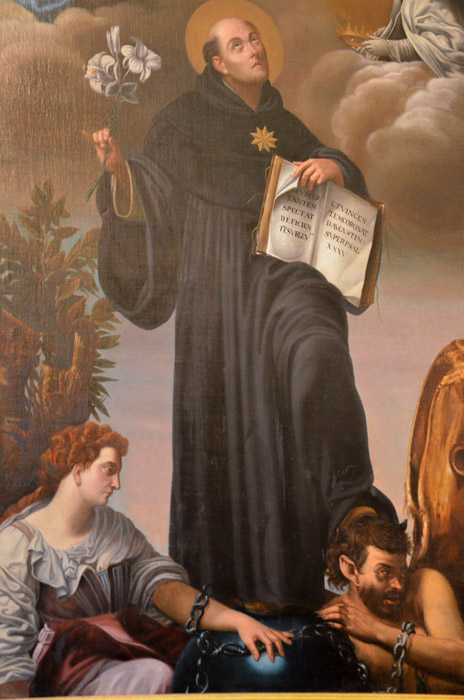Incoronazione di S. Nicola da Tolentino con Dio Padre, la Vergine e S. Agostino