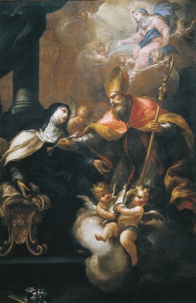 Agostino scrive sul cuore di Maddalena de' Pazzi di camillo Sagrestani