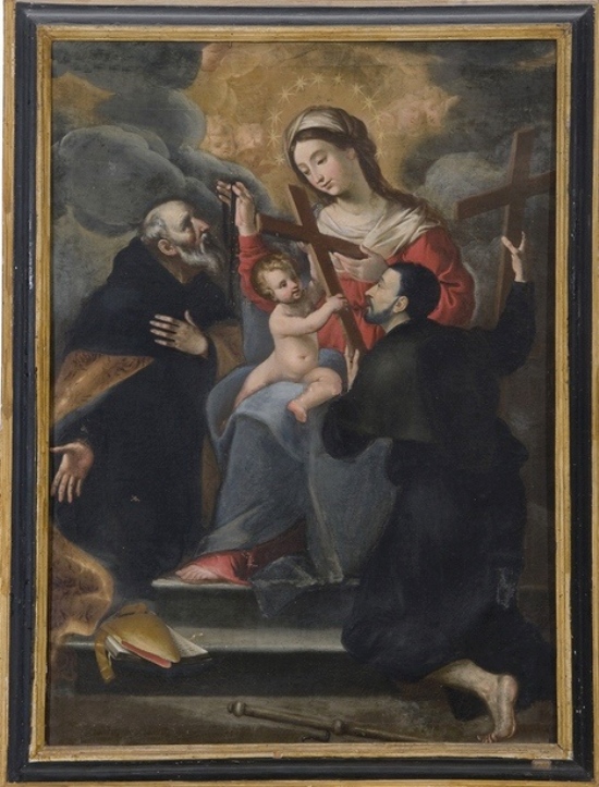 Madonna col Bambino, sant'Agostino e un santo