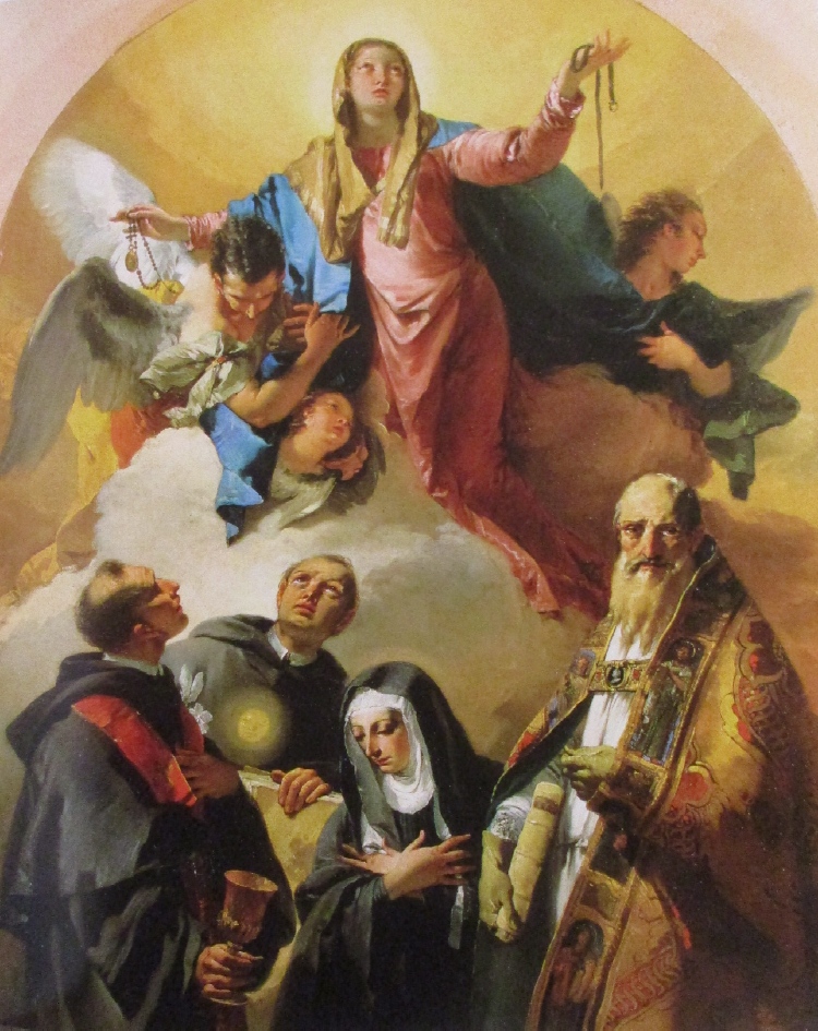 Madonna della Cintura e santi: particolare dei quattro santi agostiniani