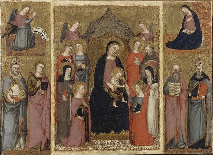 Matrimonio mistico di santa Caterina, con Agostino e santi