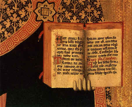 Particolare di sant'Agostino che presenta la Regola