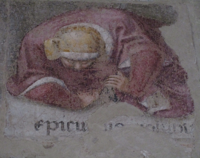 Trionfo di Sant'Agostino: particolare di Epicuro