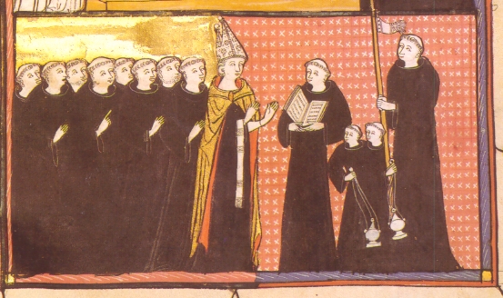 Agostino consegna la sua Regola ai monaci