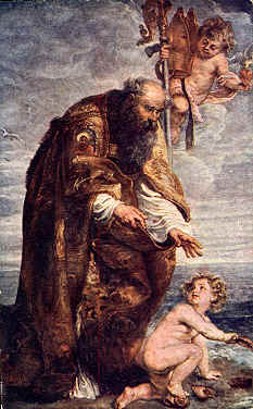 Agostino e il bimbo sulla spiaggia di Rubens