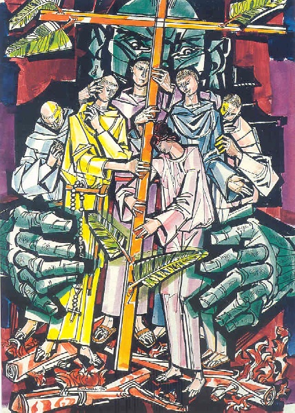 Raffigurazione dei Martiri giapponesi in un dipinto di Janos Hainal
