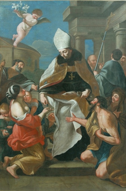 Tommaso da Villanova fa l'elemosina dipinto di Gerolamo Troppa